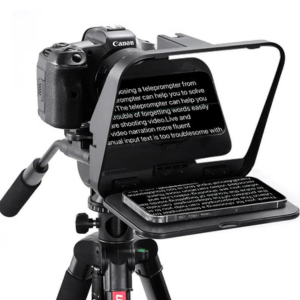 Teleprompter available as part of our high-quality equipments on rent, perfect for smooth and professional presentations.